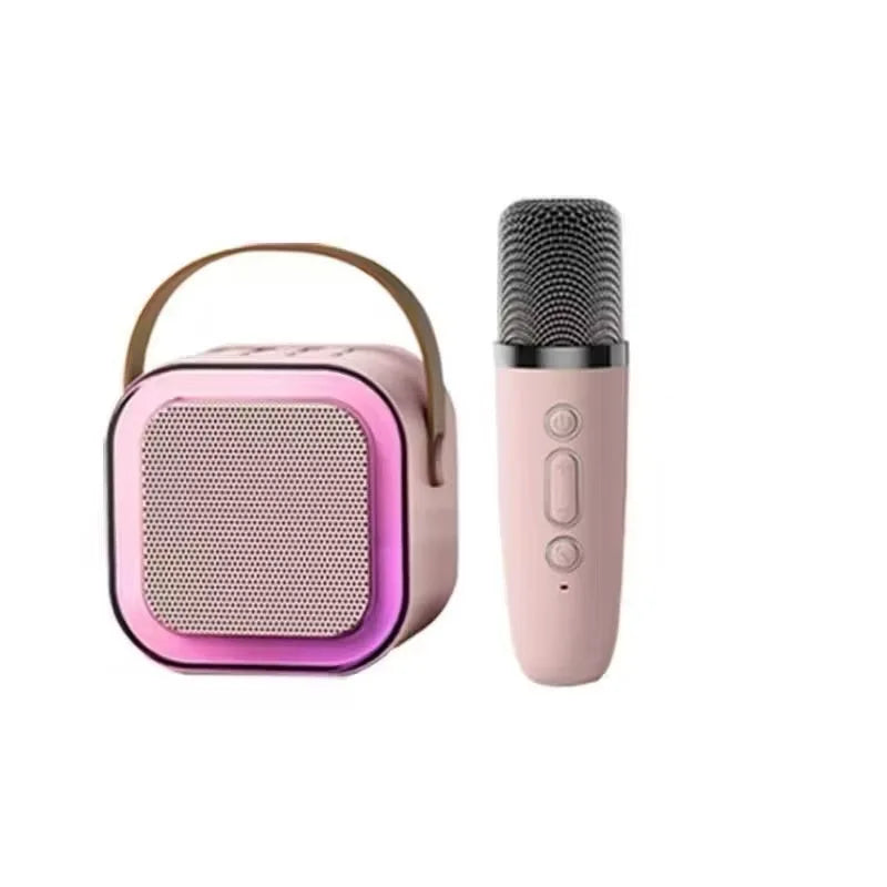 Caixa de Som Karaokê Bluetooth Portátil Sem Fio com Microfone