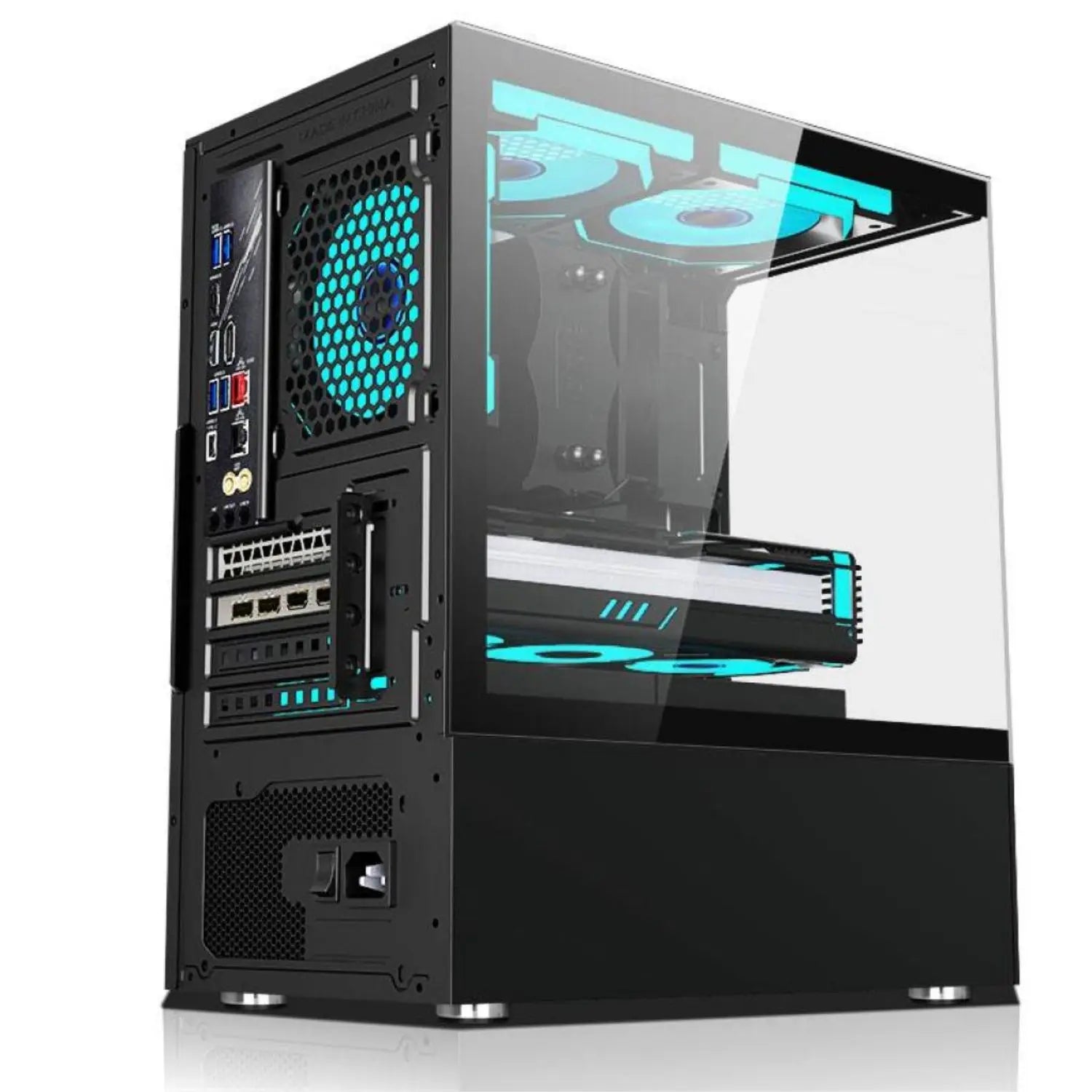 Gamer Cabinet Aquarium Black Pixxo CG200B - M-ATX G-Fire