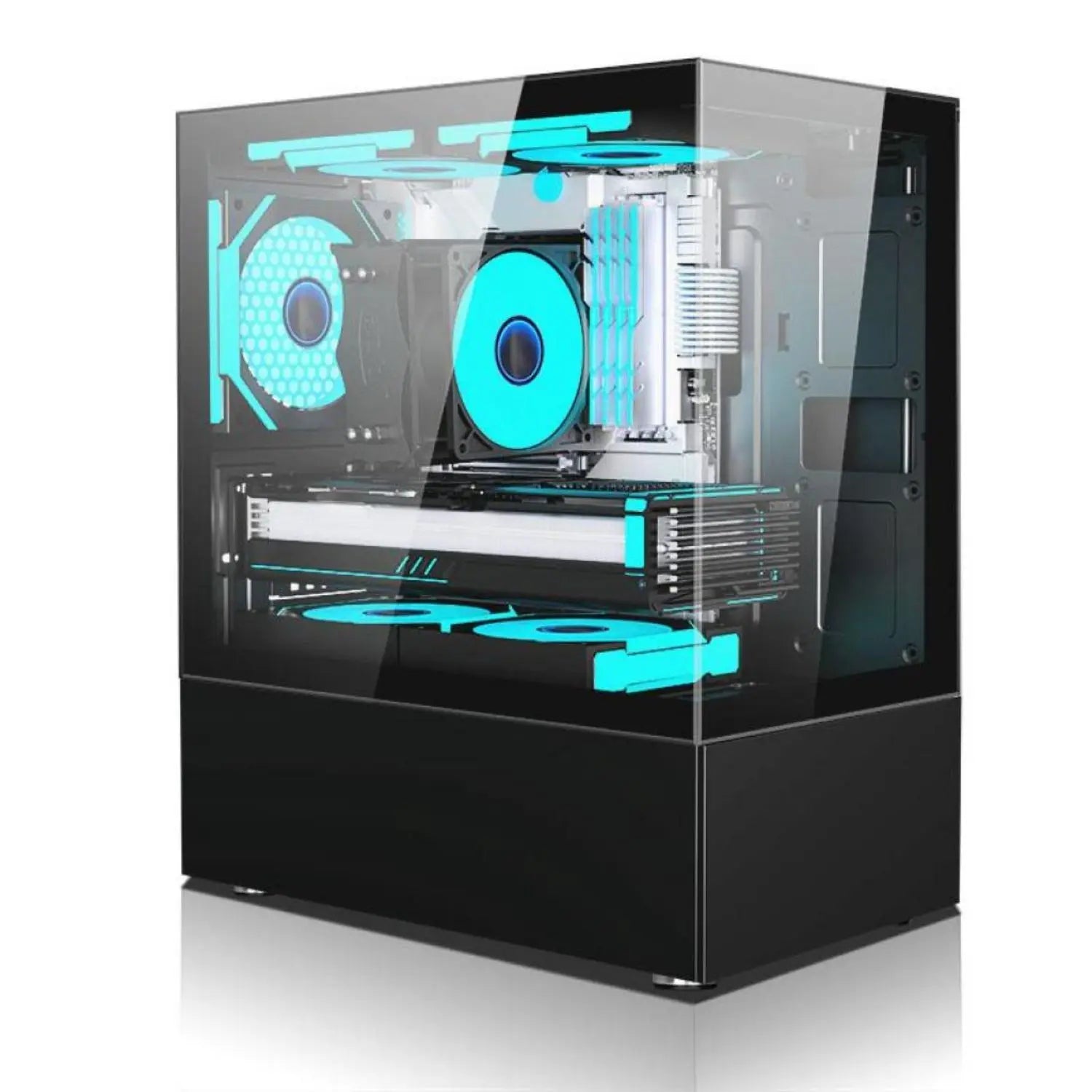 Gamer Cabinet Aquarium Black Pixxo CG200B - M-ATX G-Fire