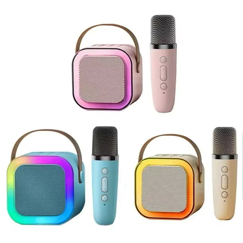 Caixa de Som Karaokê Bluetooth Portátil Sem Fio com Microfone