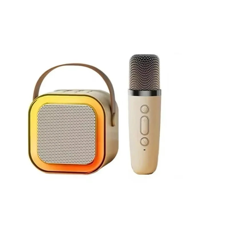 Caixa de Som Karaokê Bluetooth Portátil Sem Fio com Microfone