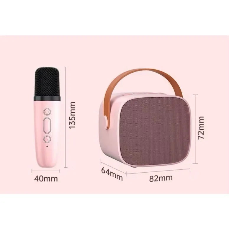 Caixa de Som Karaokê Bluetooth Portátil Sem Fio com Microfone