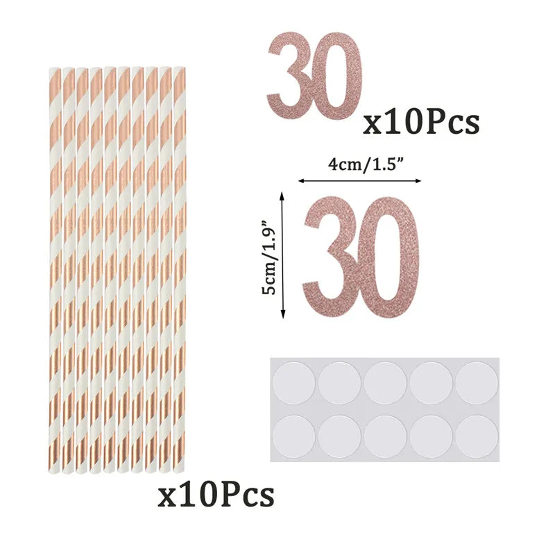 1 Peça Óculos de Aniversário 30 40 50 60 Anos Feminino Decoração de Festa de Aniversário 30º 40º 50º 60º com Balão Acessórios Cosplay Presente de Aniversário