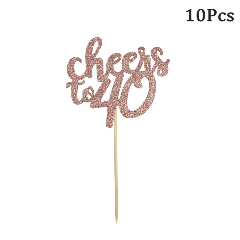 1 Peça Óculos de Aniversário 30 40 50 60 Anos Feminino Decoração de Festa de Aniversário 30º 40º 50º 60º com Balão Acessórios Cosplay Presente de Aniversário