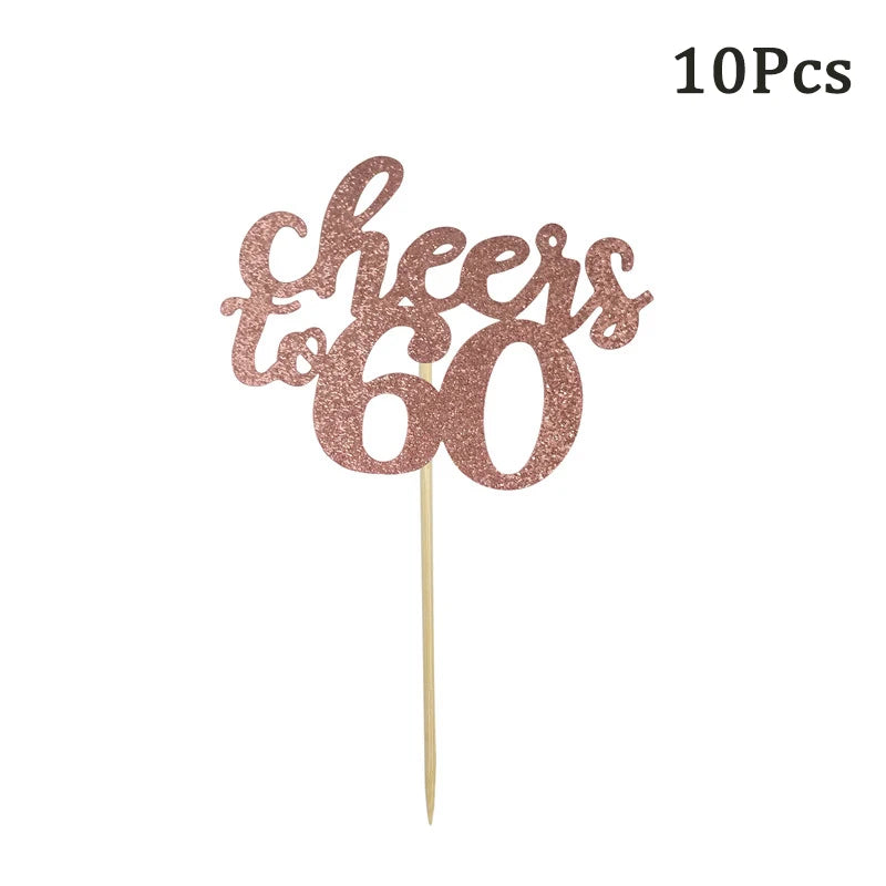 1 Peça Óculos de Aniversário 30 40 50 60 Anos Feminino Decoração de Festa de Aniversário 30º 40º 50º 60º com Balão Acessórios Cosplay Presente de Aniversário