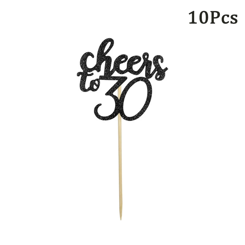 1 Peça Óculos de Aniversário 30 40 50 60 Anos Feminino Decoração de Festa de Aniversário 30º 40º 50º 60º com Balão Acessórios Cosplay Presente de Aniversário