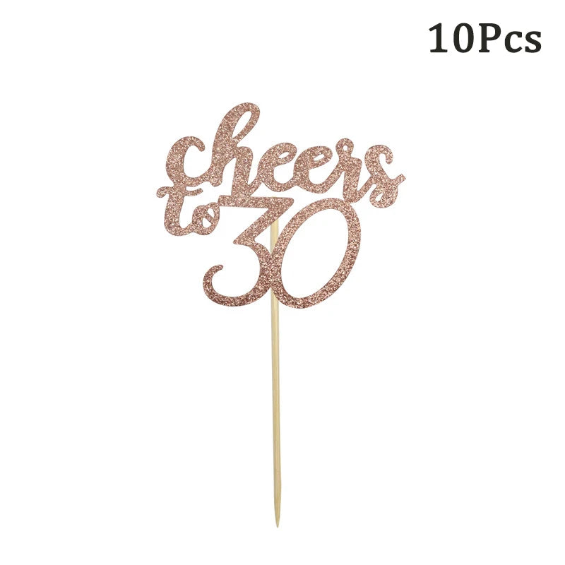 1 Peça Óculos de Aniversário 30 40 50 60 Anos Feminino Decoração de Festa de Aniversário 30º 40º 50º 60º com Balão Acessórios Cosplay Presente de Aniversário