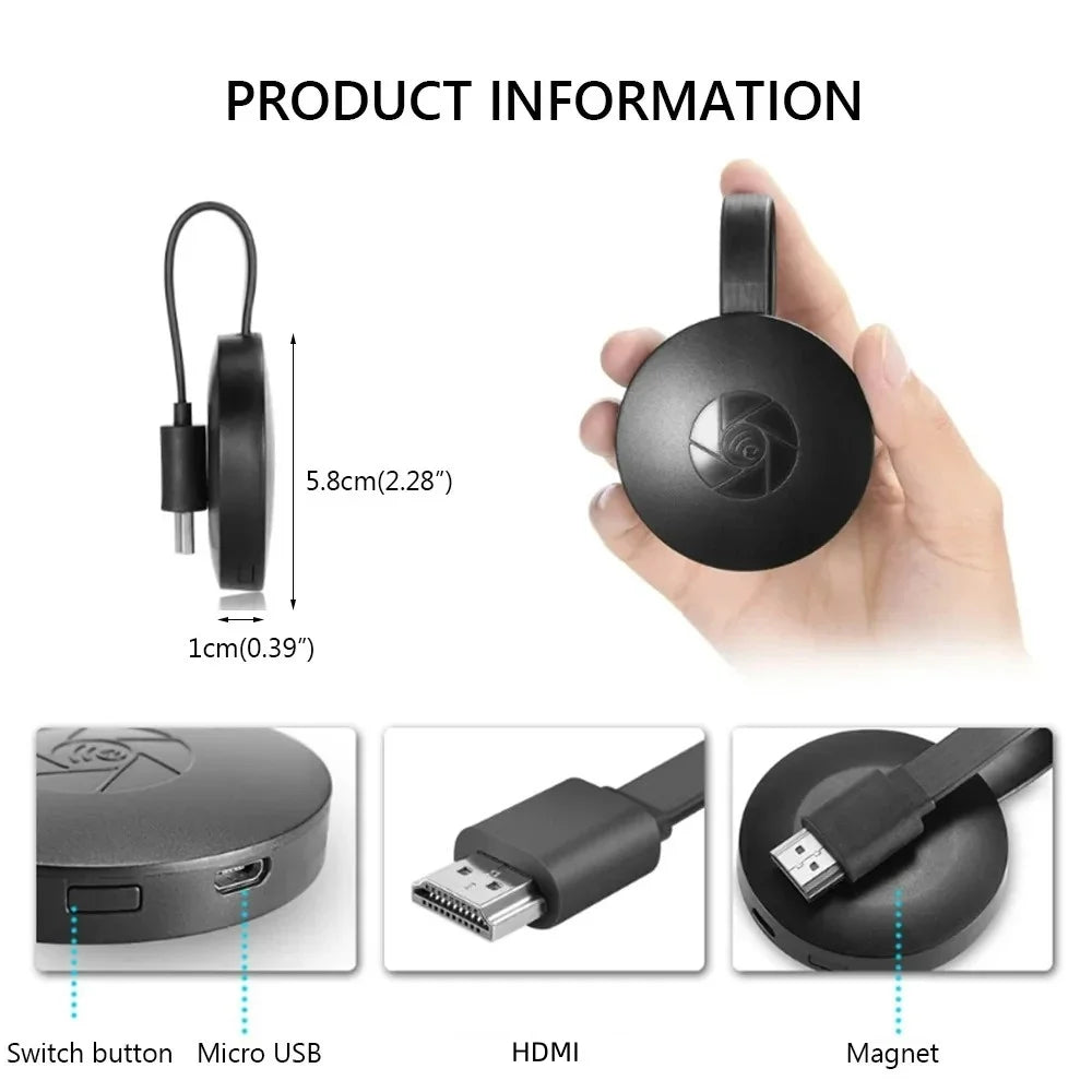 Chromecast Google Wireless WiFi Mirascreen HDMI HD Display Dongle 1080P Media Streamer For iOS Android TV Stick Smart Home 2025
