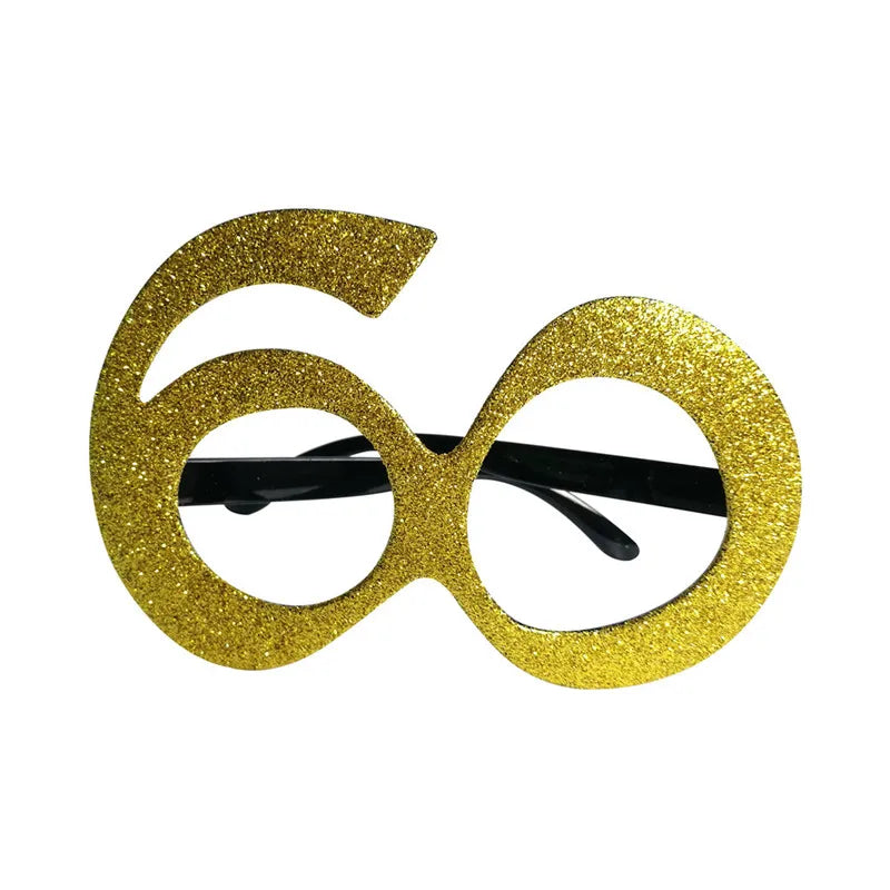 1 Peça Óculos de Aniversário 30 40 50 60 Anos Feminino Decoração de Festa de Aniversário 30º 40º 50º 60º com Balão Acessórios Cosplay Presente de Aniversário