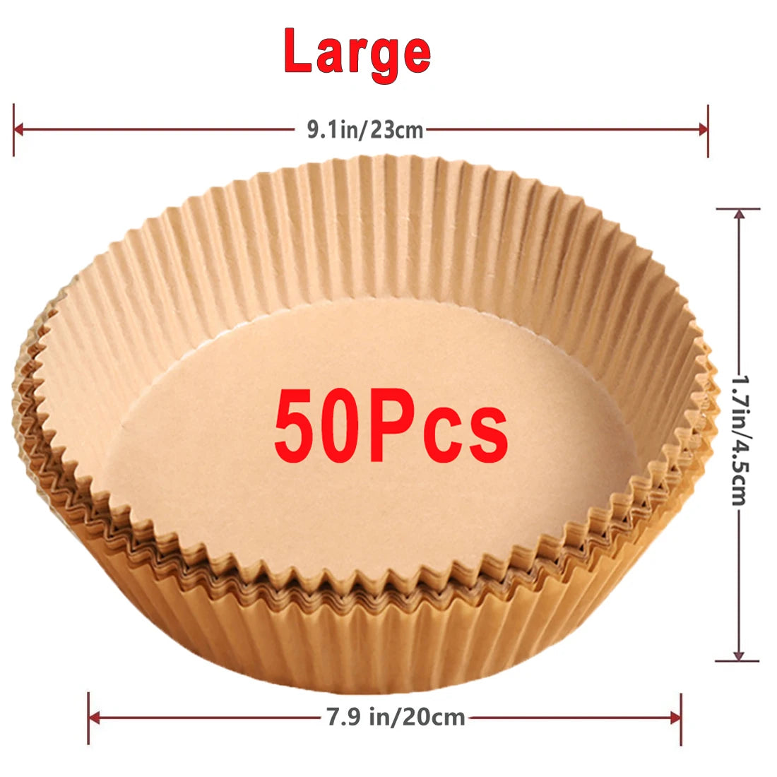 50/100 Unidades Papel Descartável para Air Fryer Antiaderente Forros Redondos para Fritadeira Elétrica Acessórios de Cozinha