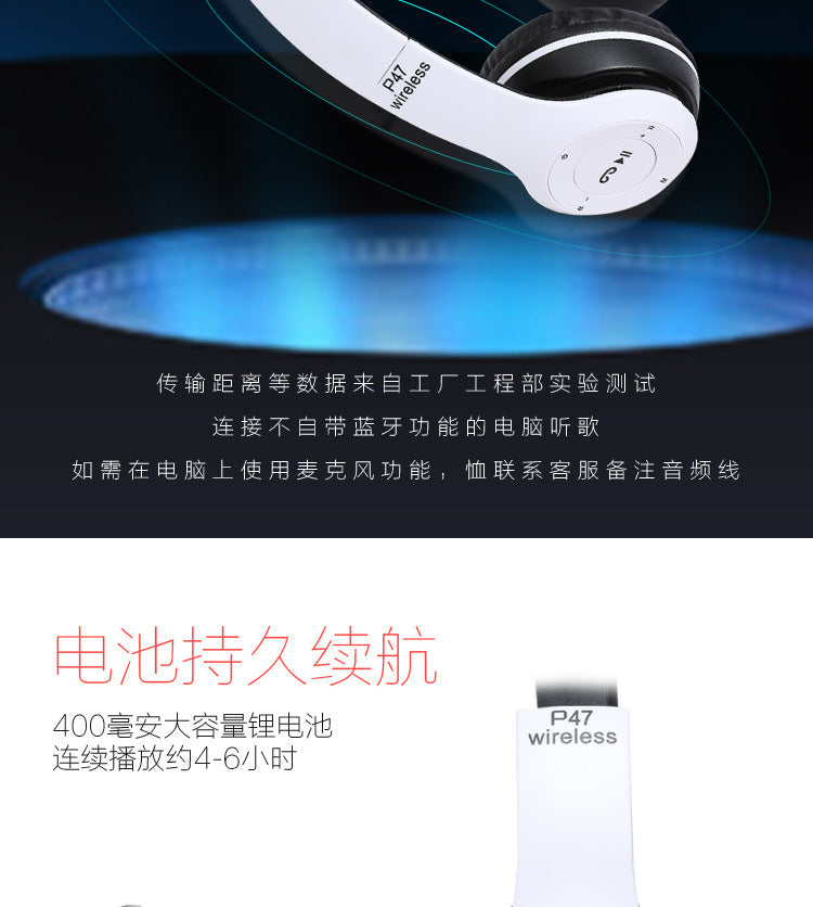 Bluetooth 5.0 Wireless Headphone Foldable HIFI Stereo Bass Earphone Kid Girl Helmet Gift With Mic USB Adaptor For iPhone TV Game