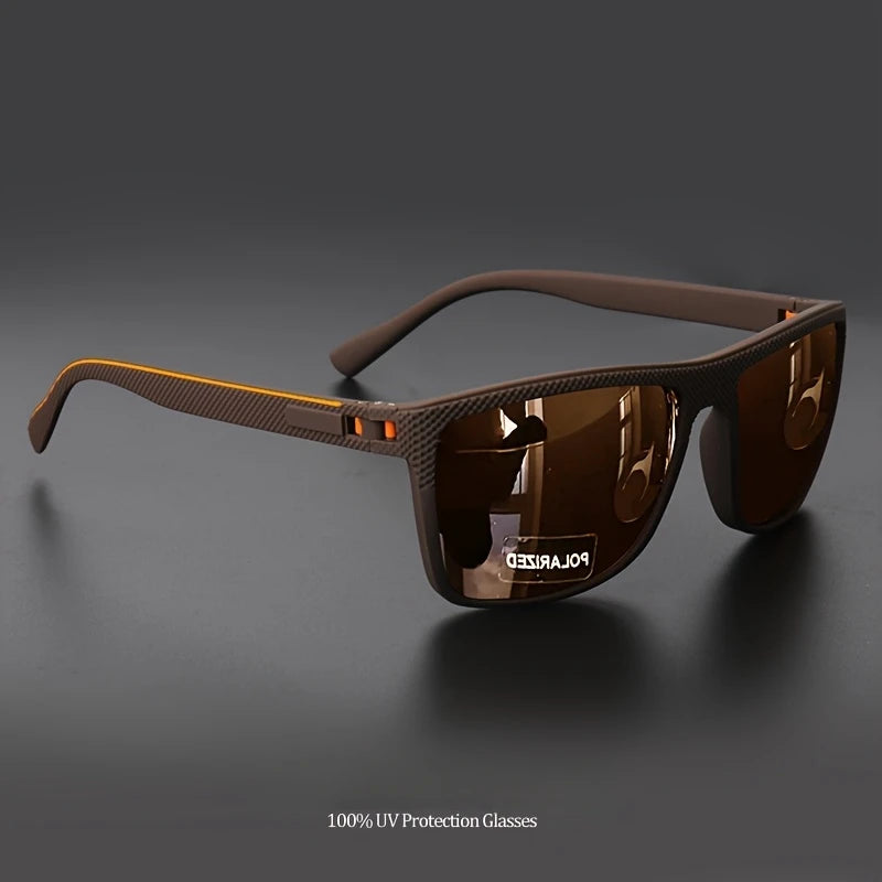 2025 New Square Frame Polarized Sunglasses High-Quality Spring Hinges Multicolor Coated Lenses for Vacation Driving Fishing UV P