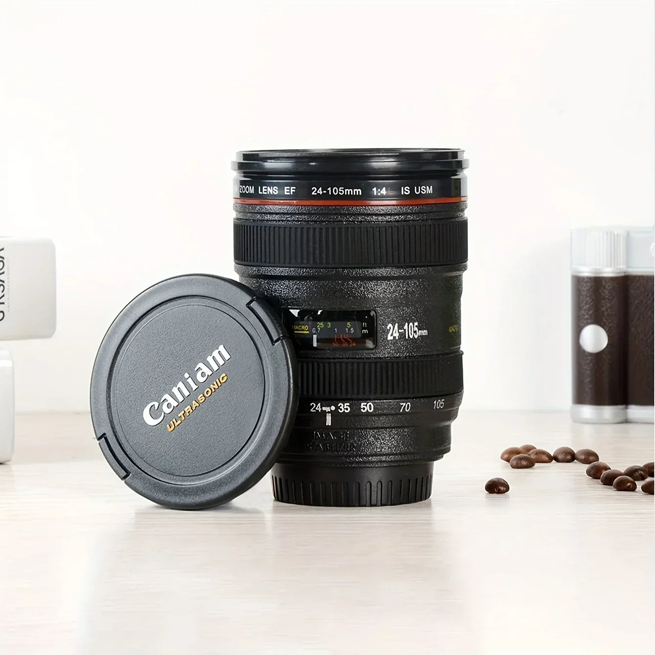 Copo Formato Lente de Câmera - Mini Caneca Portátil Multifuncional para Café Whisky Vinho Camping Fotografia