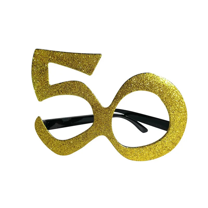1 Peça Óculos de Aniversário 30 40 50 60 Anos Feminino Decoração de Festa de Aniversário 30º 40º 50º 60º com Balão Acessórios Cosplay Presente de Aniversário