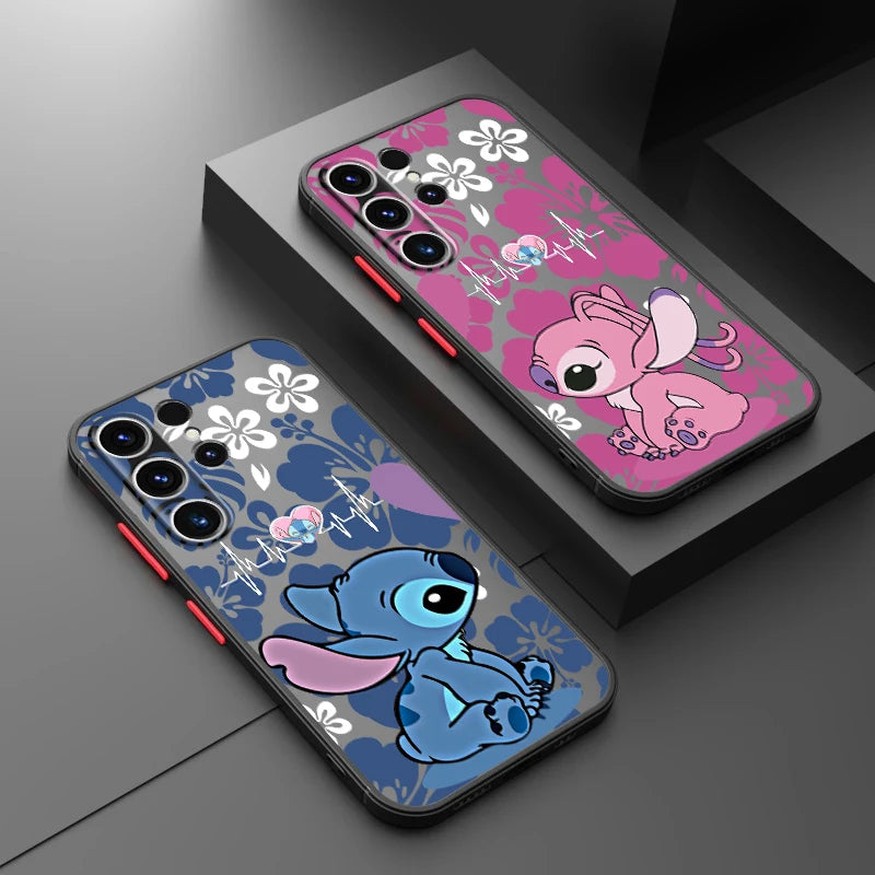 Capa Disney Stitch Fofo para Samsung Galaxy S24 S21 FE S25 S9 S22 Plus S23 Ultra S21 S10 S20 Capa TPU