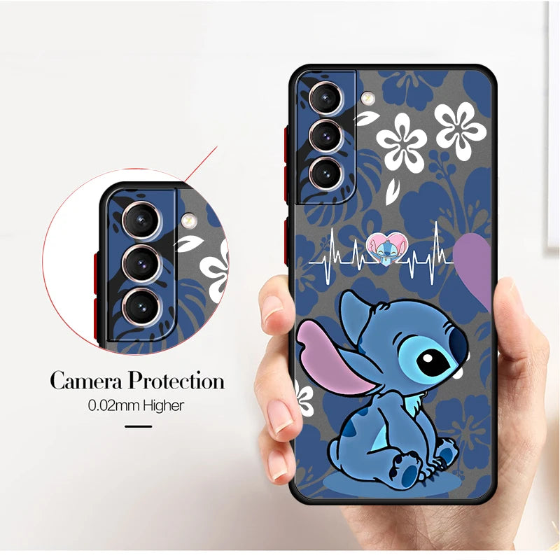Capa Disney Stitch Fofo para Samsung Galaxy S24 S21 FE S25 S9 S22 Plus S23 Ultra S21 S10 S20 Capa TPU