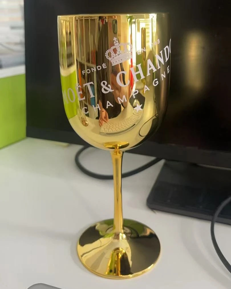 480ml Taça de Vinho Plástico Inquebrável Eletroplastia Brilhante Rosa Azul Taças de Champagne Flutes Cálice