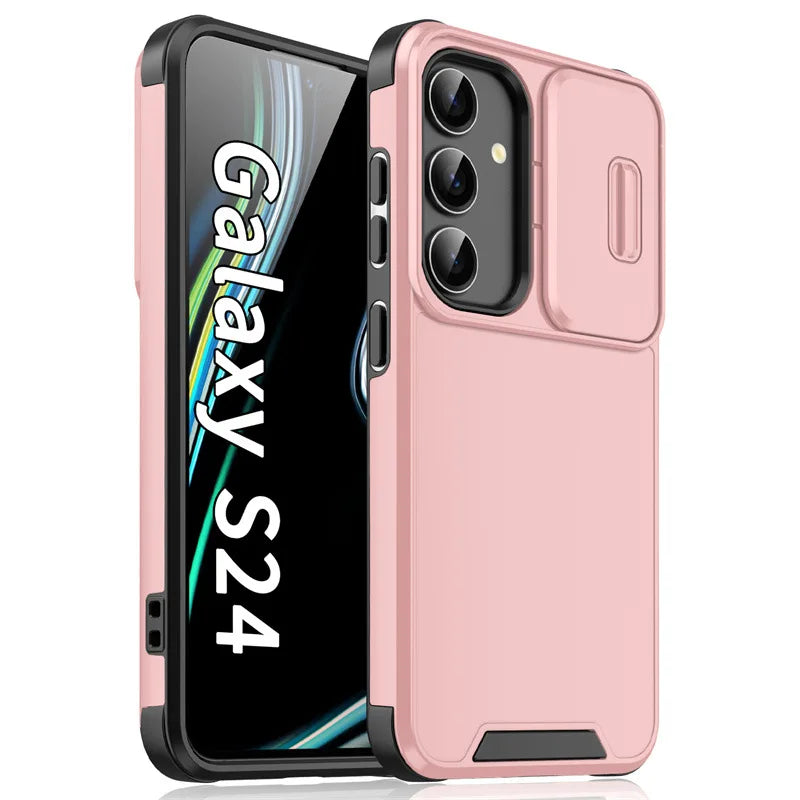 Capa Magnética Armadura com Proteção Deslizante de Câmera para Samsung S25 S24 S23 FE S22 Ultra A56 A36 A16 A06 A54 A55 A35 A25 A15