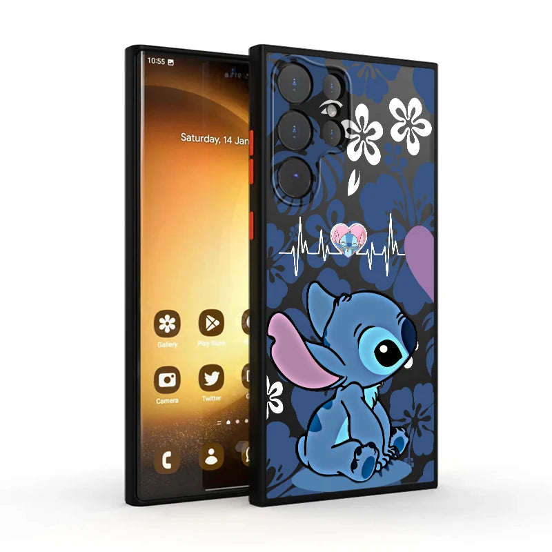Capa Disney Stitch Fofo para Samsung Galaxy S24 S21 FE S25 S9 S22 Plus S23 Ultra S21 S10 S20 Capa TPU