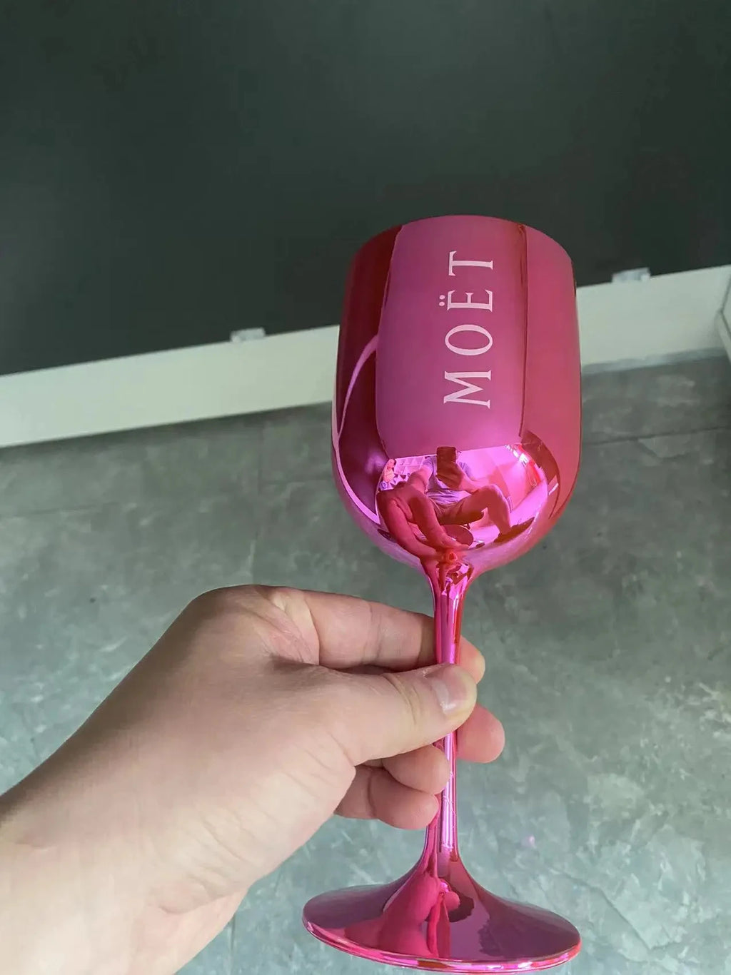 480ml Taça de Vinho Plástico Inquebrável Eletroplastia Brilhante Rosa Azul Taças de Champagne Flutes Cálice