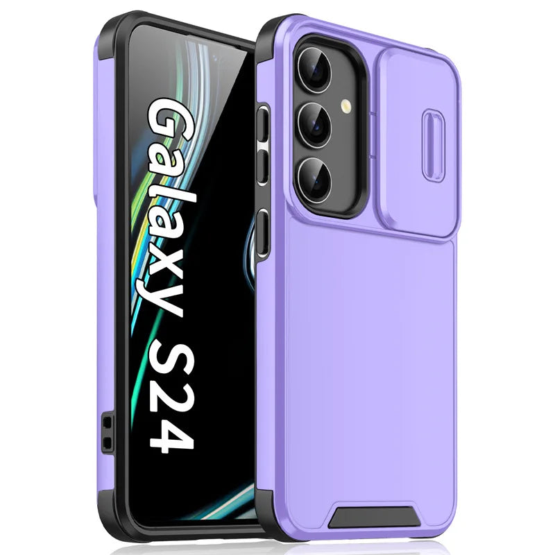 Capa Magnética Armadura com Proteção Deslizante de Câmera para Samsung S25 S24 S23 FE S22 Ultra A56 A36 A16 A06 A54 A55 A35 A25 A15