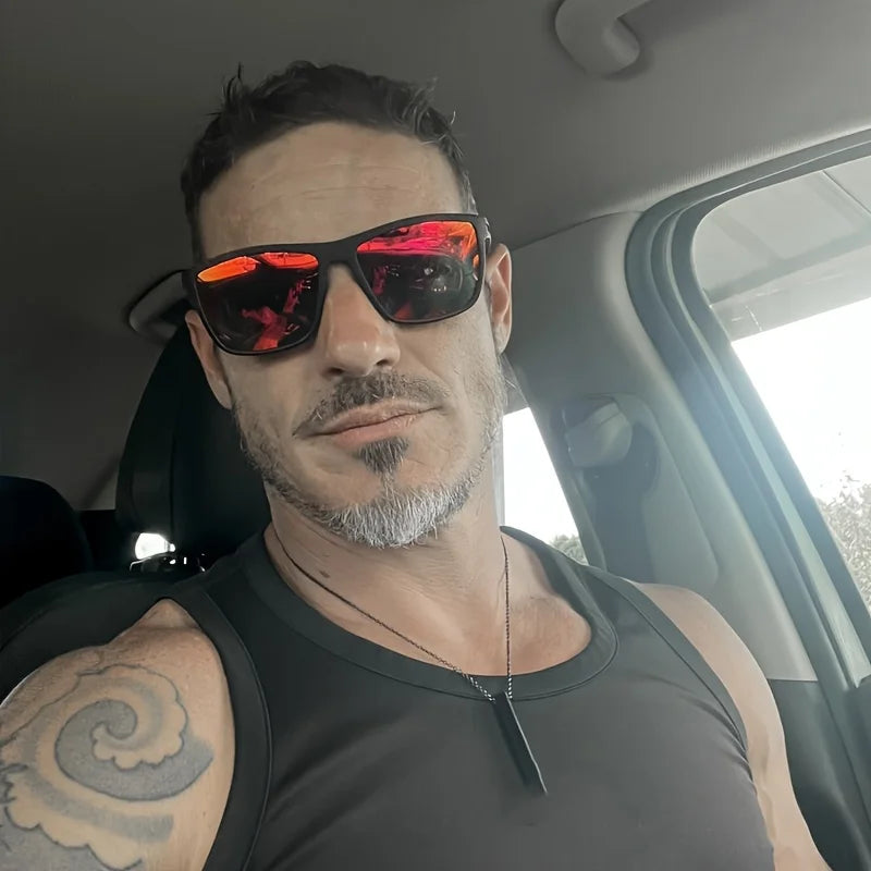 2025 New Square Frame Polarized Sunglasses High-Quality Spring Hinges Multicolor Coated Lenses for Vacation Driving Fishing UV P