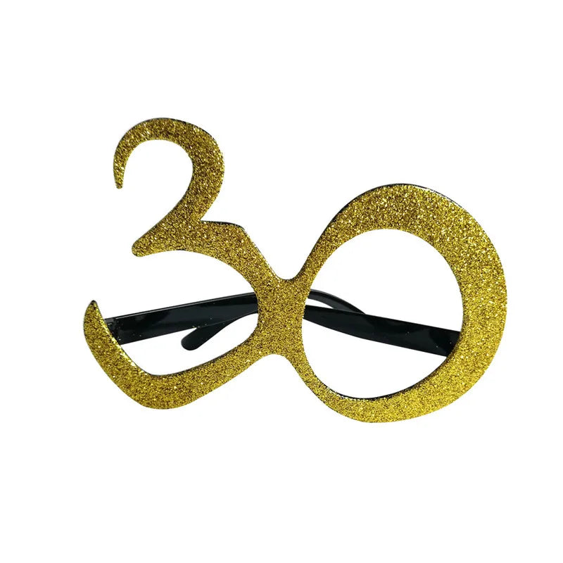 1 Peça Óculos de Aniversário 30 40 50 60 Anos Feminino Decoração de Festa de Aniversário 30º 40º 50º 60º com Balão Acessórios Cosplay Presente de Aniversário