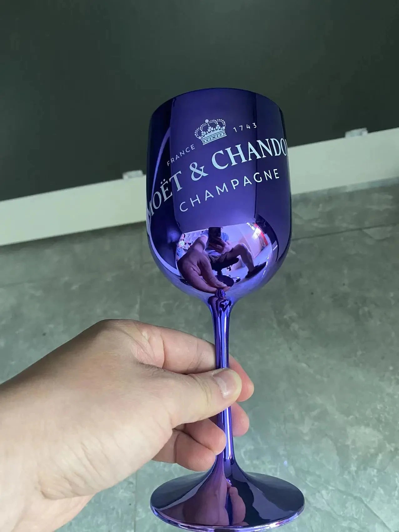 480ml Taça de Vinho Plástico Inquebrável Eletroplastia Brilhante Rosa Azul Taças de Champagne Flutes Cálice