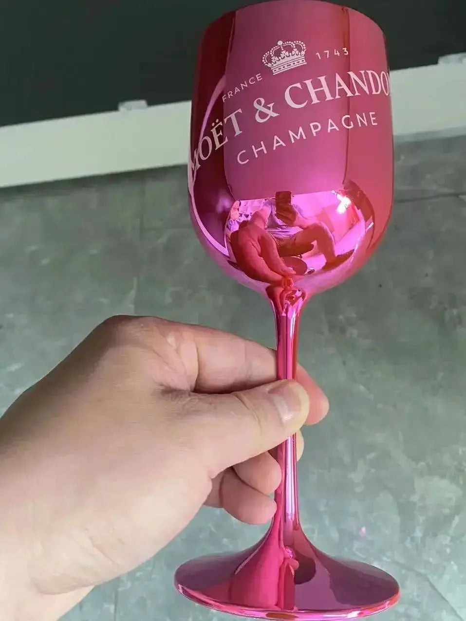 480ml Taça de Vinho Plástico Inquebrável Eletroplastia Brilhante Rosa Azul Taças de Champagne Flutes Cálice
