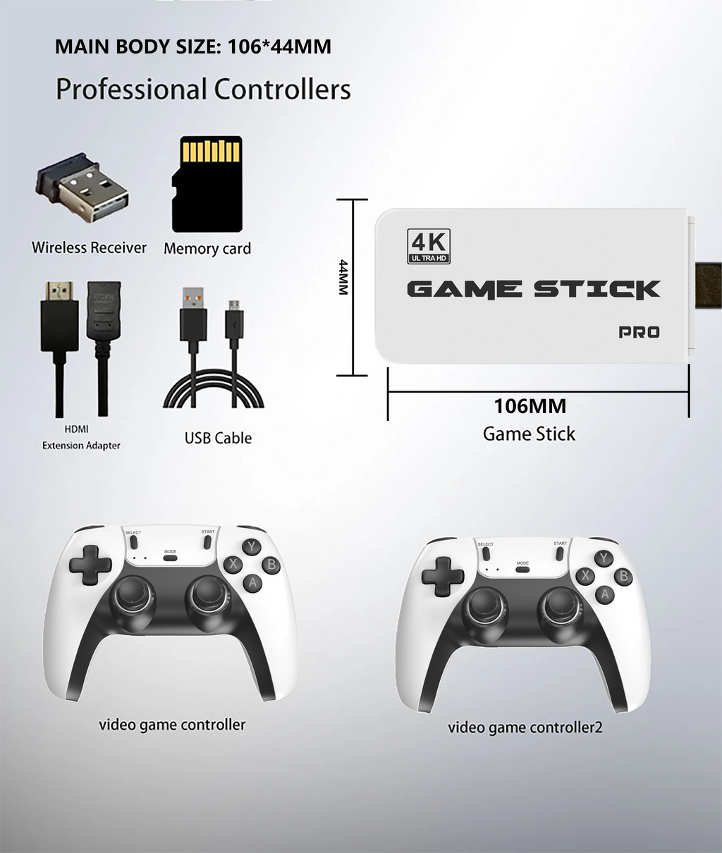 4K TV Game Stick M15 Video Game Console Built-in 40000+/50000 Games 128G Handheld Game Player Wireless Controller Retro Gamepad