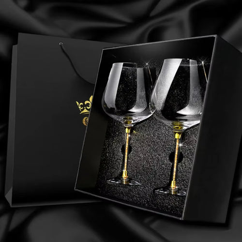 2 Peças Conjunto de Taças de Cristal de Luxo para Vinho Tinto Taças Altas para Festas Copos para Champagne Flute