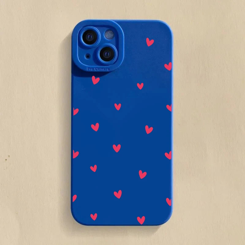 Capa de Celular Coração para iPhone 17 16 14 15 13 12 11 Pro Max X XR XS 7 8 15 16 Plus SE Capa Macia de Silicone à Prova de Choque